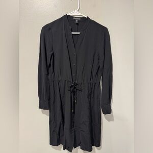 Eileen Fisher Button Down Casual Dress In Black Size XXS